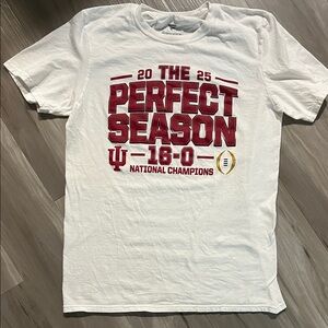 Indiana Hoosier Fanatics White Tee with Red and Gold Graphic